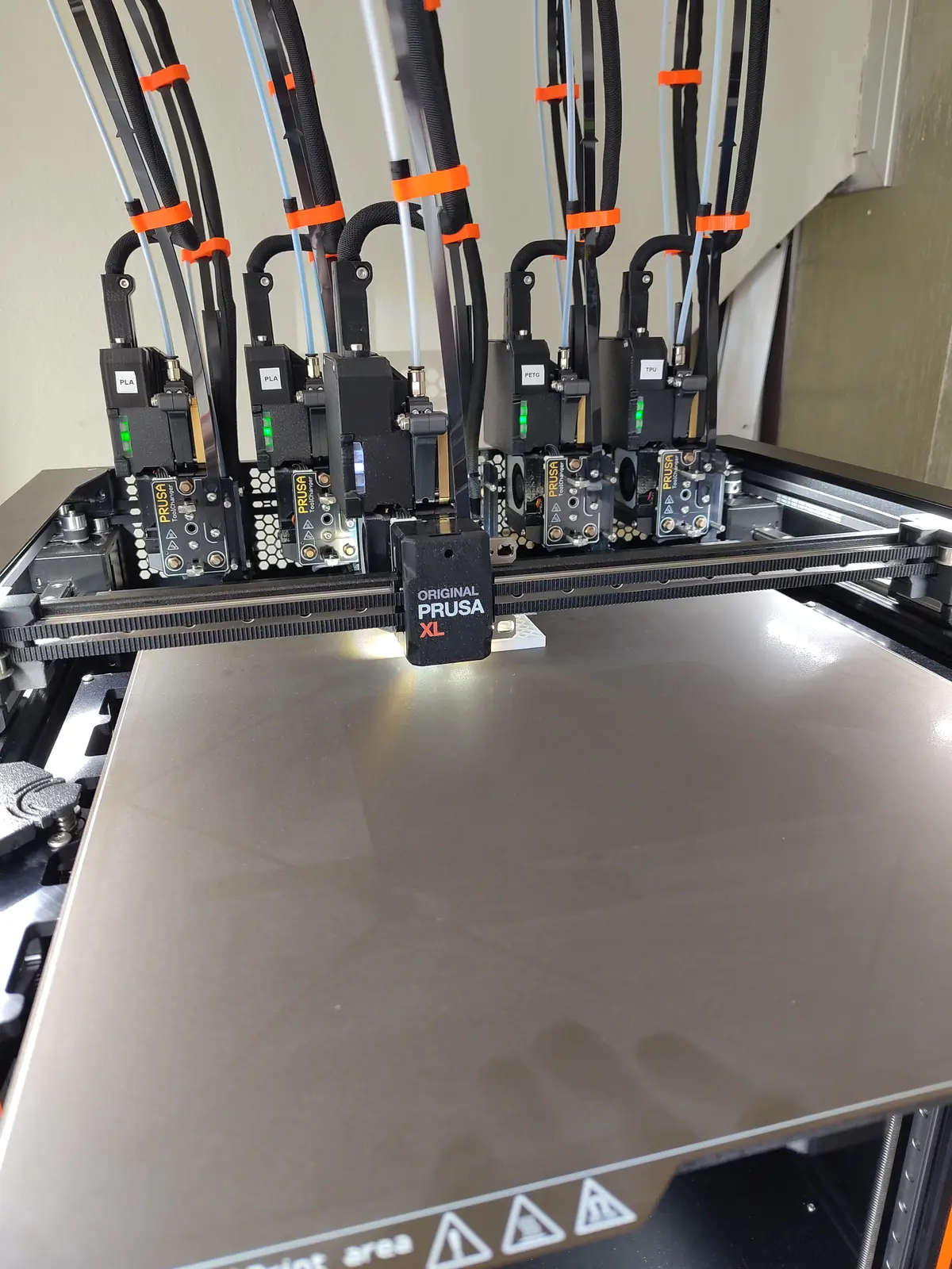 Unsere Prusa XL mit Toolchanger und mehreren Druckköpfen